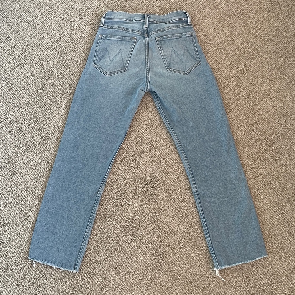 MOTHER Tomcat Ankle Fray in Kitty Corner Straight Leg light denim Jeans size 27 - Picture 12 of 14